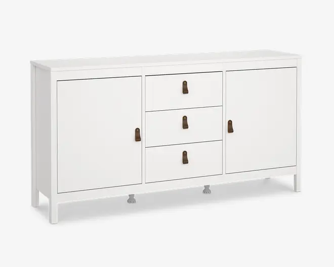 Skænk Madrid hvid med 3 skuffer