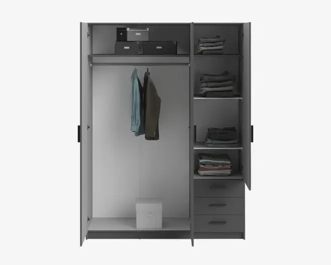 Garderobeskab Sprint m. 3 Låger og 3 Skuffer