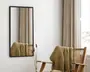 Spejl slim sort træ 40x80 cm