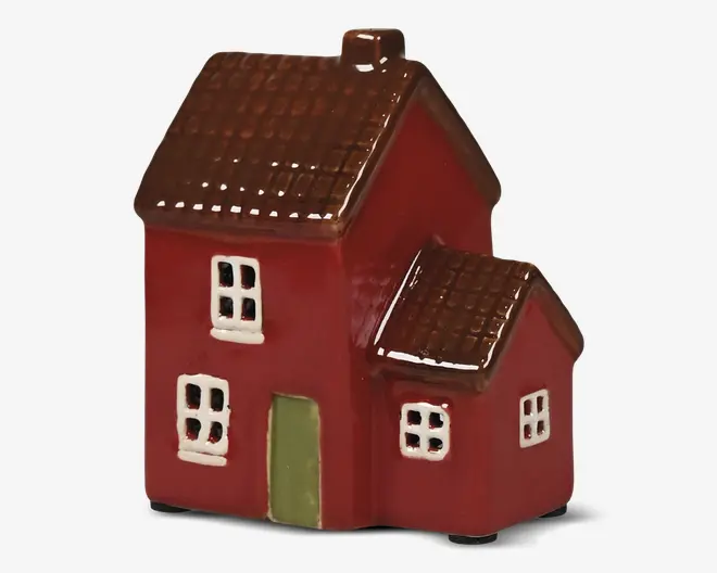 Keramikhus rød H.10 x B.8 cm