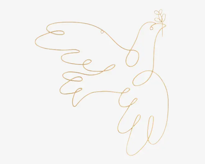 Vægdekoration fugle guld H.52 cm 