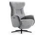 Drejestol m/indbygget fodskammel grå stof