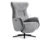 Drejestol m/indbygget fodskammel grå stof