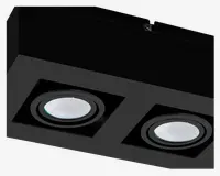 Loftlampe Mendoza sort led 2x400lm