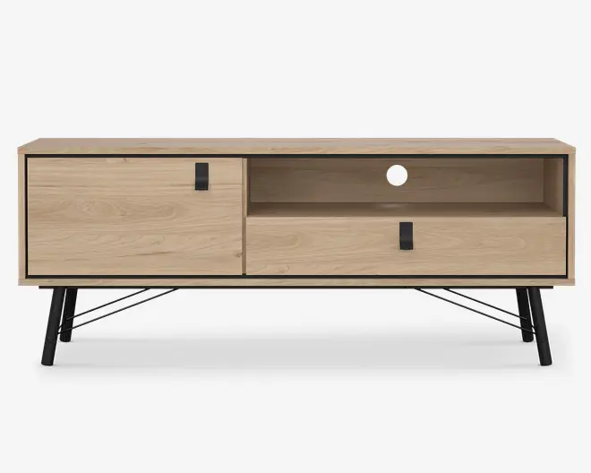 Tv-bord Ry lys eg/sort