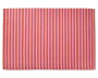 Rektangulært produkt med et mønster af skiftevis lodrette striber i to nuancer af pink, en tekstureret overflade og pænt afsluttede kanter.