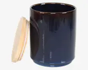 Krukke M. Trælåg Blå H.15 cm