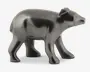 Figur bjørn koksgrå metal H.10,5 cm 