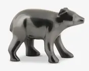 Figur bjørn koksgrå metal H.10,5 cm