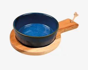 Skål med coaster blå H.4 x Ø.8,5 cm 