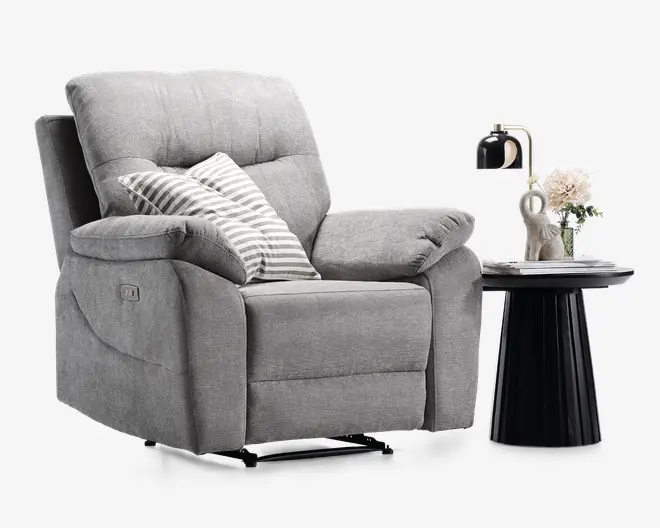 Hvilestol recliner elektrisk grå