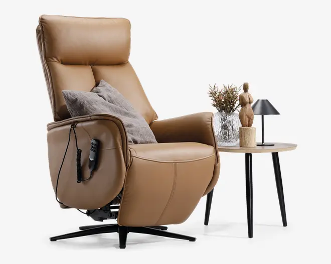 Stol m/indbygget skammel og løftefunktion