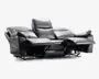 Sofa 3 pers med recliner sort