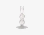 Lysestage Bubbles Klar H.16 cm 