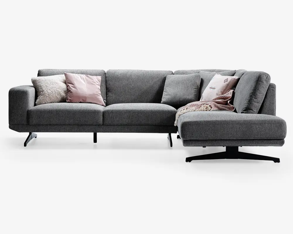 Sofa m. åben afslutning grå højrevendt
