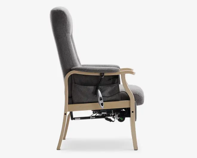 Otium stol grå/natur med sædeløft