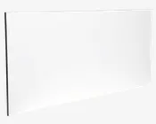 Et rektangulært, fladt, hvidt panel med glatte overflader og rene, skarpe kanter. Panelet ser ud til at være lavet af et solidt, uigennemsigtigt materiale og har en ensartet farve uden synlig struktur eller mærker.