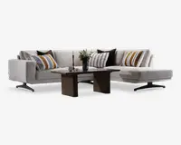Sofa m. Åben Afslutning Beige Højrevendt