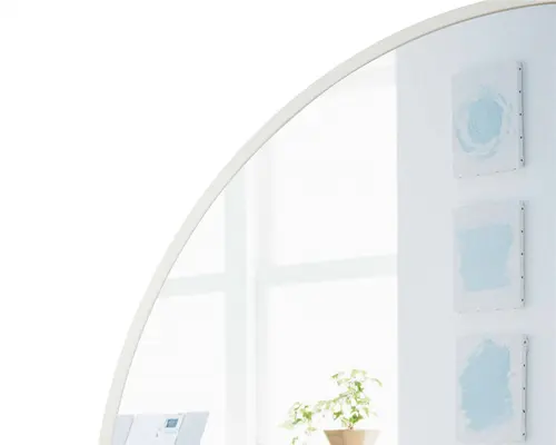 Spejl alu buet hvid 60x90 cm