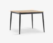 Havebord teak/aluminium 100x100 cm