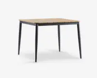 Havebord teak/aluminium 100x100 cm