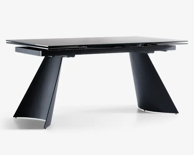 Spisebord i glas/keramik med udtræk