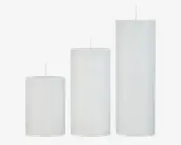 Bloklys Hvid H. 10 cm