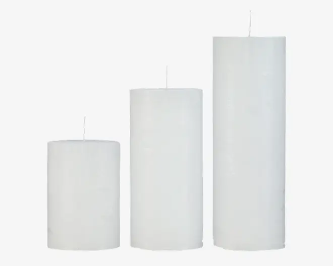 Bloklys Hvid H. 10 cm