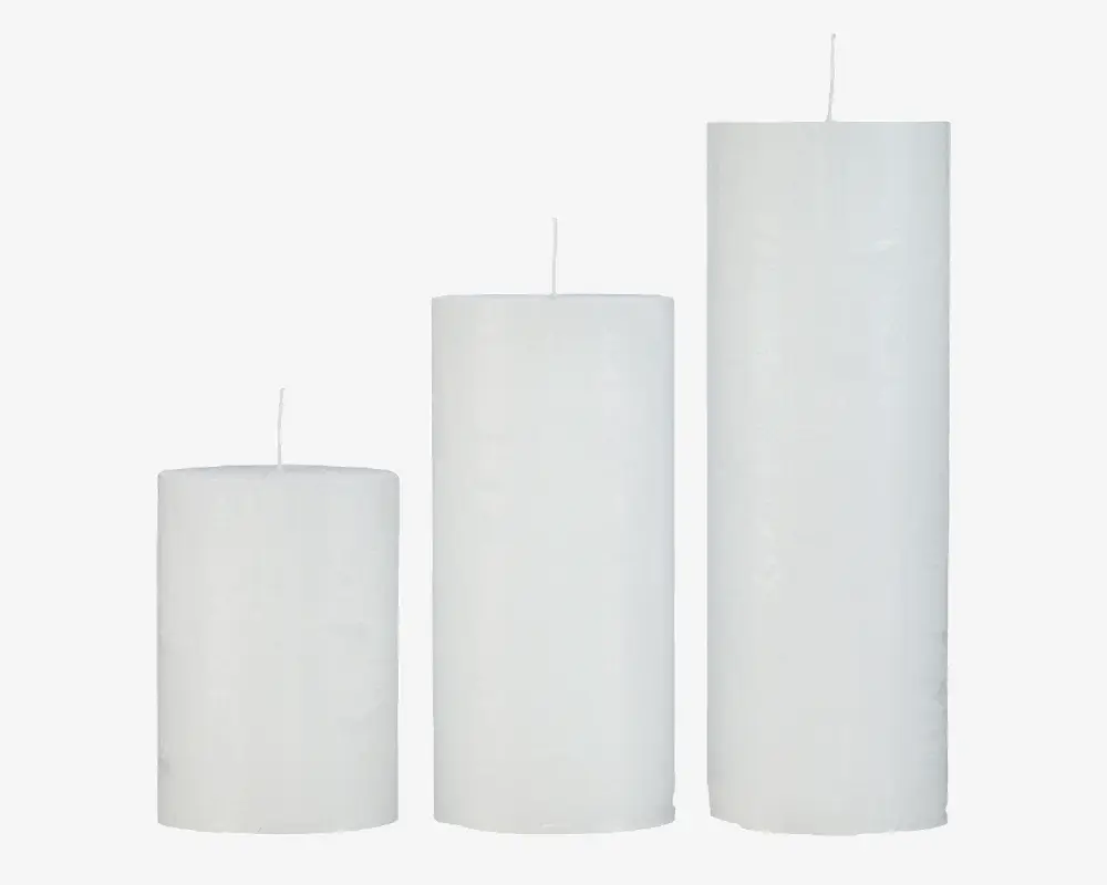 Bloklys Hvid H. 10 cm