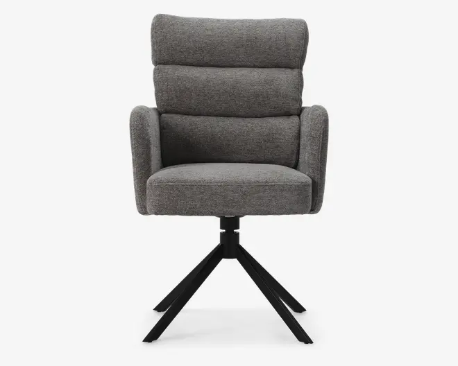 Spisebordstol med armlæn grå