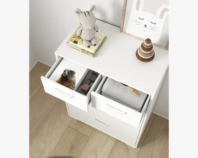 Kommode Sofia hvid med 5 skuffer