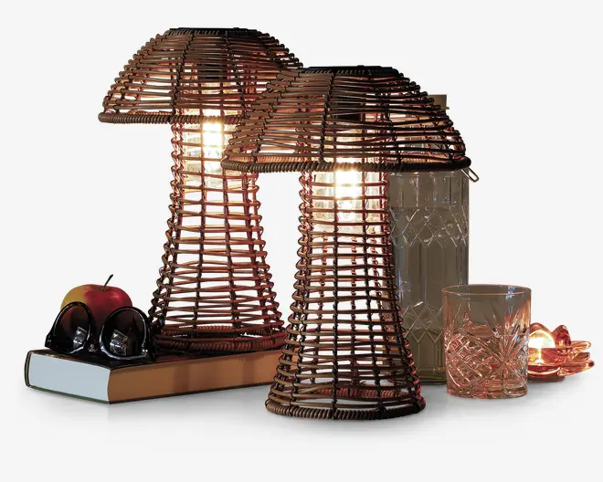 Solcelle svamp lanterne brun H.30,5 cm 