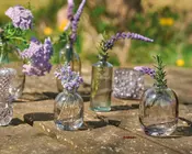 Vase m/mønster assorteret glas klar