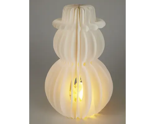 Snemand papir hvid LED H.39 cm