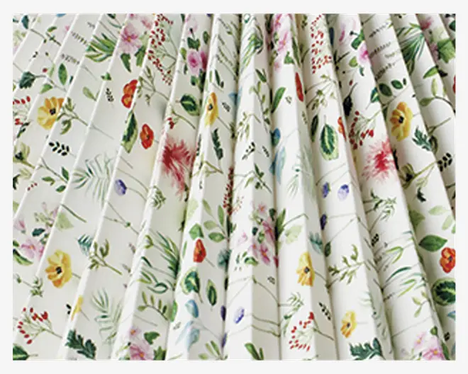 Plisséskærm Blomster Grøn 21 cm 