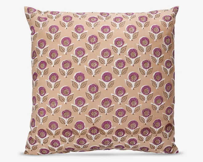Pude blomster mønster lyserød 45x45 cm