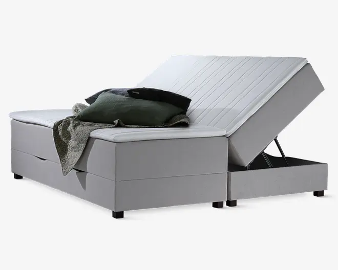 Boxmadras med magasin 180 x 200 cm beige