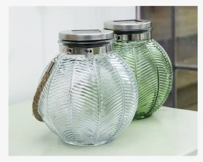 Solar lanterne klar glas H.17 cm