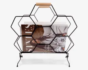 Magasinholder Honeycomb sort H.45 cm 