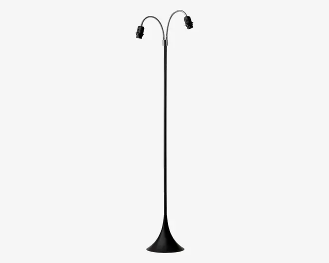 Gulvlampe fodgænger sort u/skærme H.135 cm
