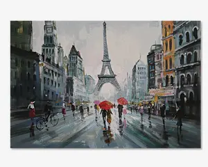 Maleri Paris regn 80x120 cm 