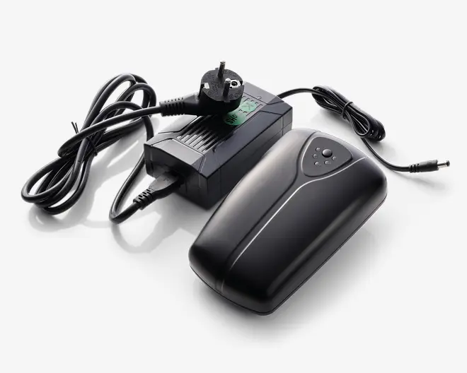 Drejestol m/indbygget fodskammel cognac læder