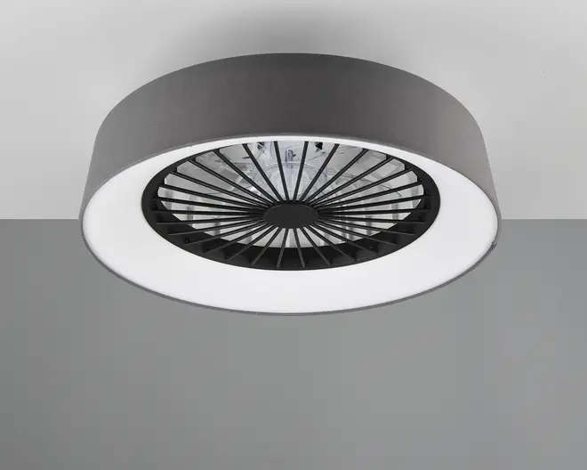 Loftlampe med ventilator grå