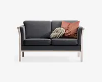 Sofa 2 Pers. Tremmesofa Grå Stof