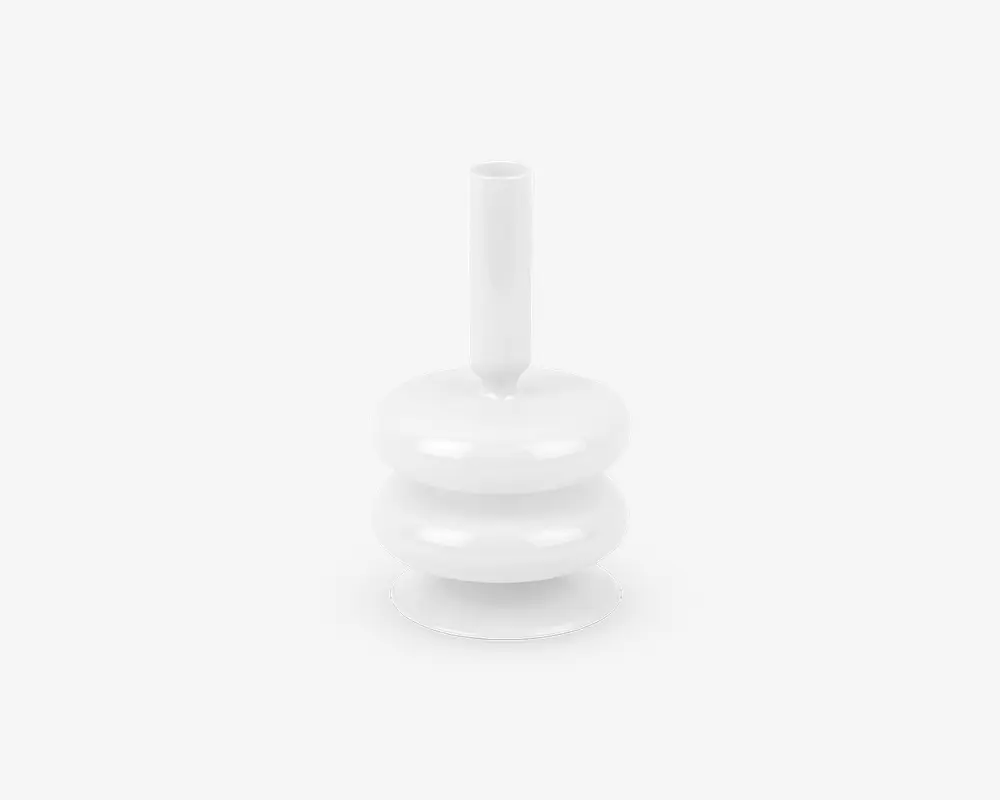Lysestage double bubble hvid H.17 cm 