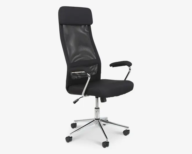 Kontorstol Sort Mesh/Krom Fod