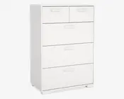 Kommode Sofia hvid med 5 skuffer