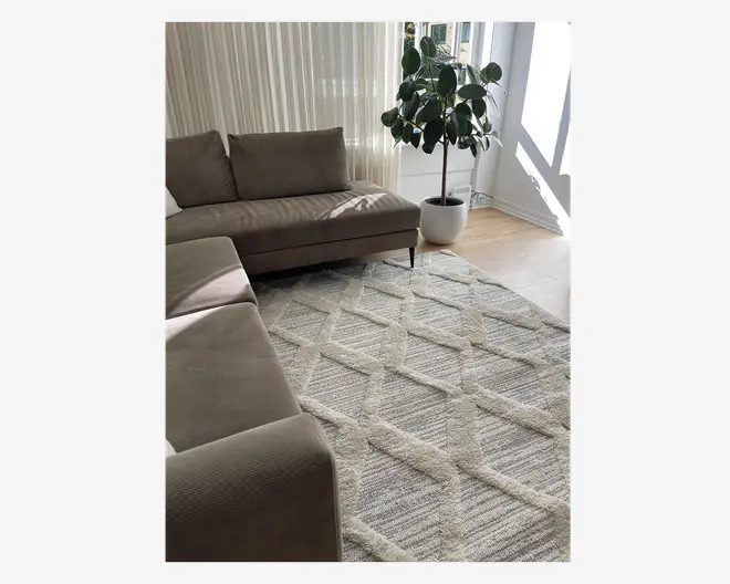 Tæppe Pisa lysgrå/hvid 160 x 230 cm