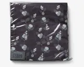 Servietter mørk blomster 33x33 cm 