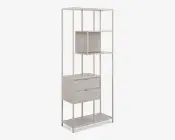 Bogreol Seaford grå m/skuffer